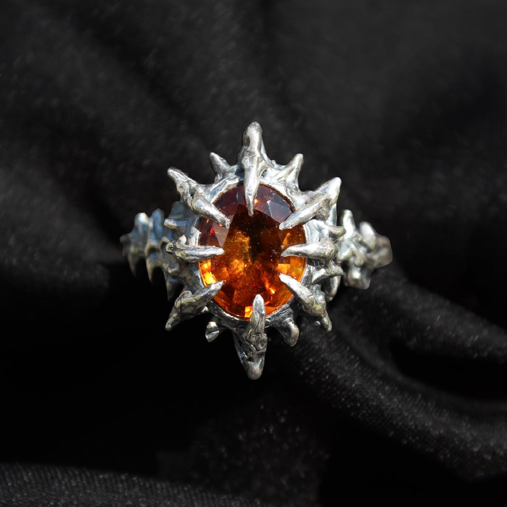 Size 9 Citrine Claw Ring