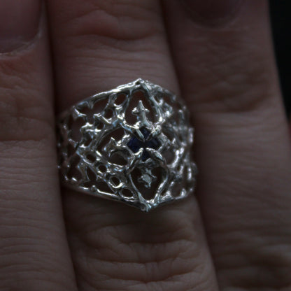 Laced Iolite ring