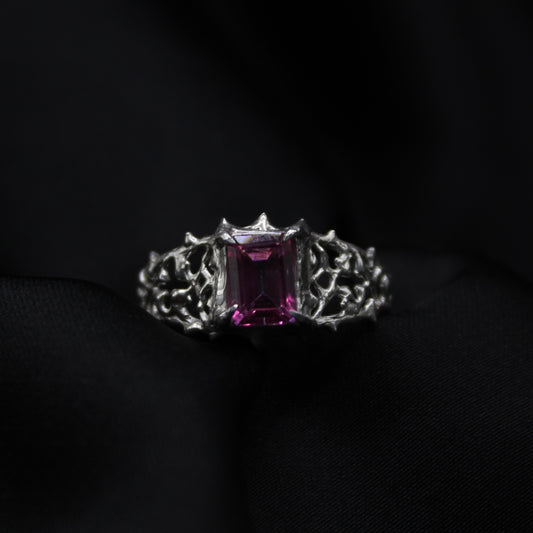 Size 9, pink topaz ring