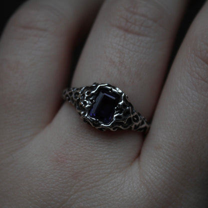 Size 9 1/2 Iolite Shadow Ring