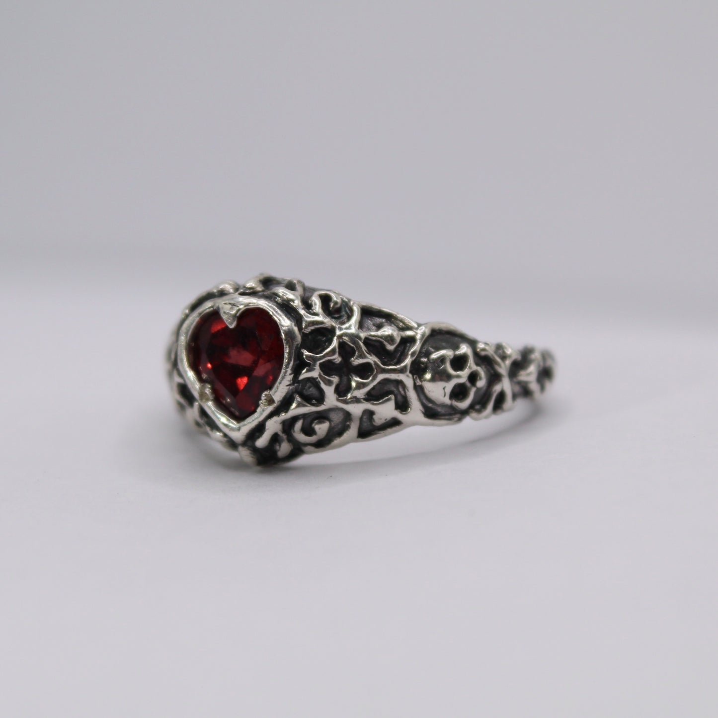 Size 7 1/2 Garnet Shadow Ring