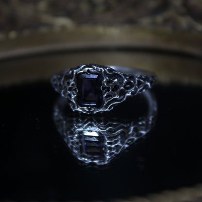 Size 9 1/2 Iolite Shadow Ring