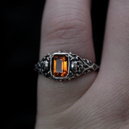 Size 7 3/4  Citrine Shadow Ring