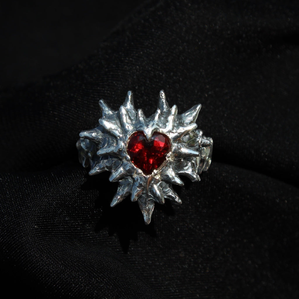 Size 6 1/2 Garnet Heart Ring