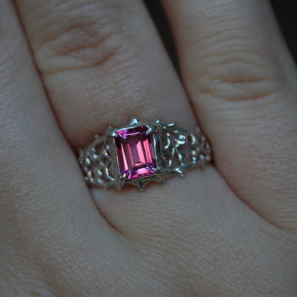 Size 9, pink topaz ring