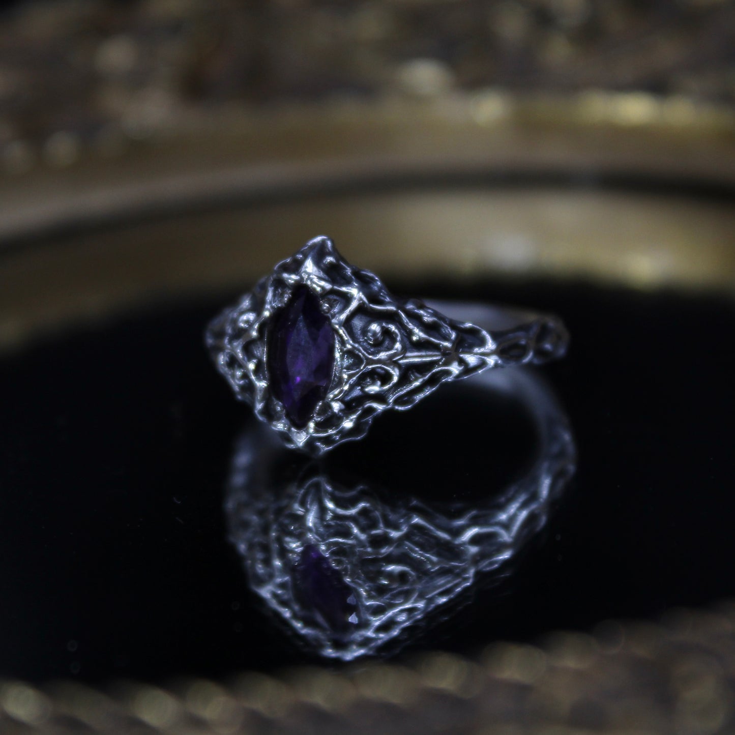 Size 6 3/4 Amethyst Shadow Ring