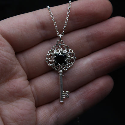 Onyx Key Necklace