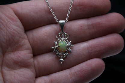 Gothic opal Necklace