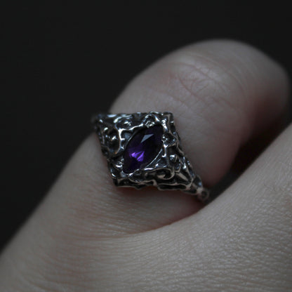 Size 6 3/4 Amethyst Shadow Ring