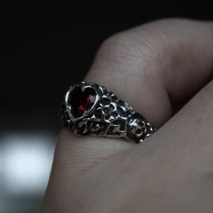 Size 7 1/2 Garnet Shadow Ring