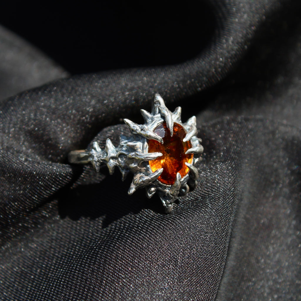 Size 9 Citrine Claw Ring