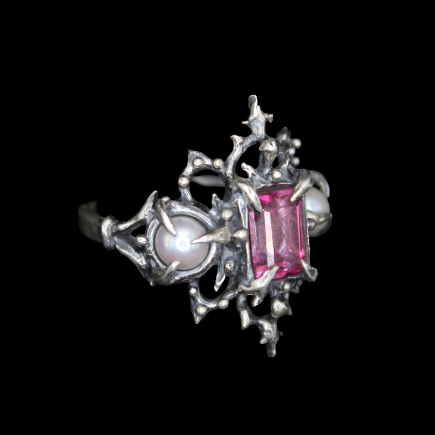 Pink Topaz regal ring- size J