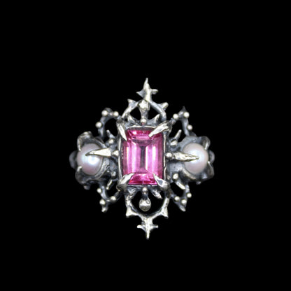 Pink Topaz regal ring- size J